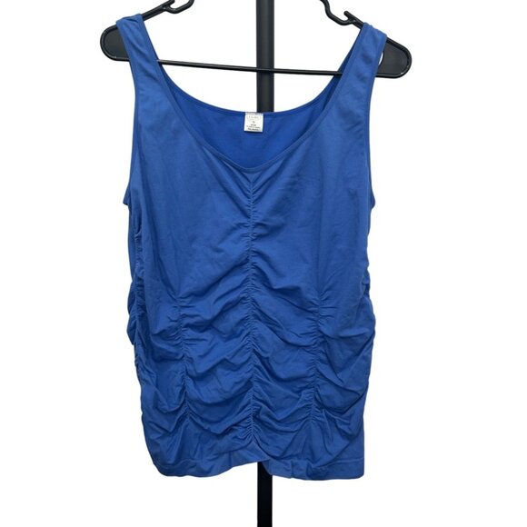 Legacy Womens Blue Ruched Plus Size Tank Top Sz 1X - Picture 1 of 8